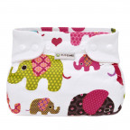 T-TOMI Orthopädisches Spreizhöschen für breites Wickeln - druckknöpfe Pink elephants (5-9kg) 