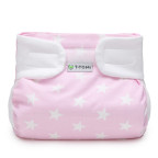 T-TOMI Orthopädisches Spreizhöschen für breites Wickeln - klettverschluss Pink stars (5-9kg)